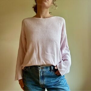 Vintage 90s Cotton Sweater Pink Medium Oversized